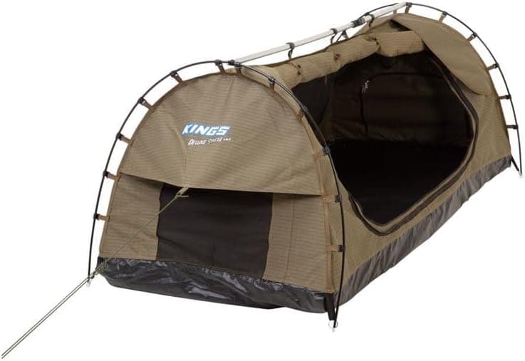 Kings Deluxe Single Camping Swag MKII | 50mm Mattress | 400GSM Canvas